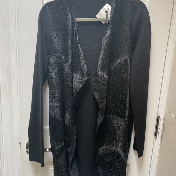 Elie Tahari lakshmi SW with leather black - Picture 2 of 8